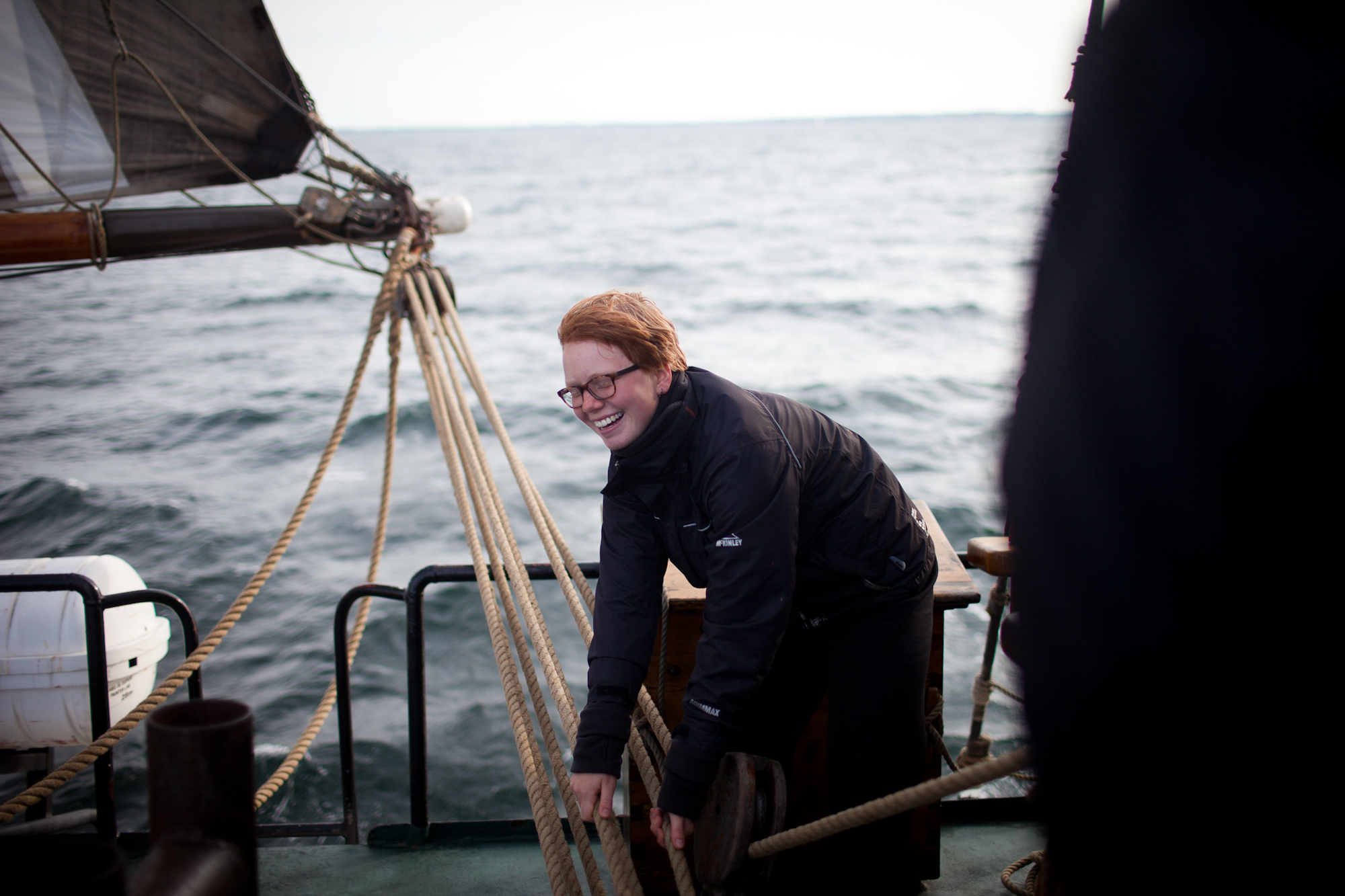 Charlotte Strauss auf dem Schiff Fridjof Nanson wo sie ihren Ausbildungsturn om 31. 7 bis 5. 8 absolviert. Fotograf: Evi Lemberger