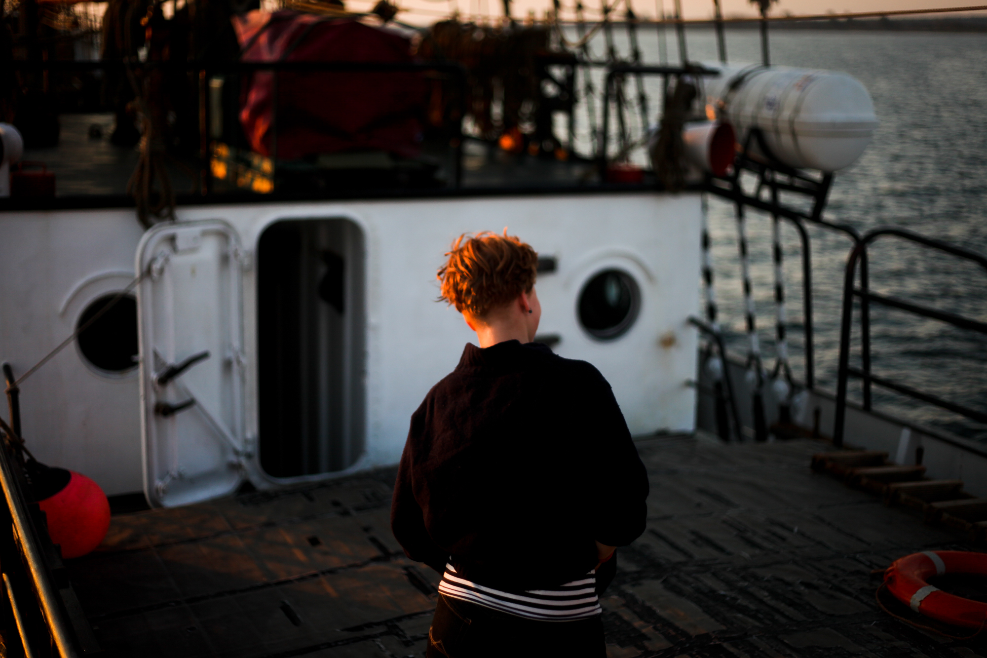 Charlotte Strauss auf dem Schiff Fridjof Nanson wo sie ihren Ausbildungsturn om 31. 7 bis 5. 8 absolviert. Fotograf: Evi Lemberger