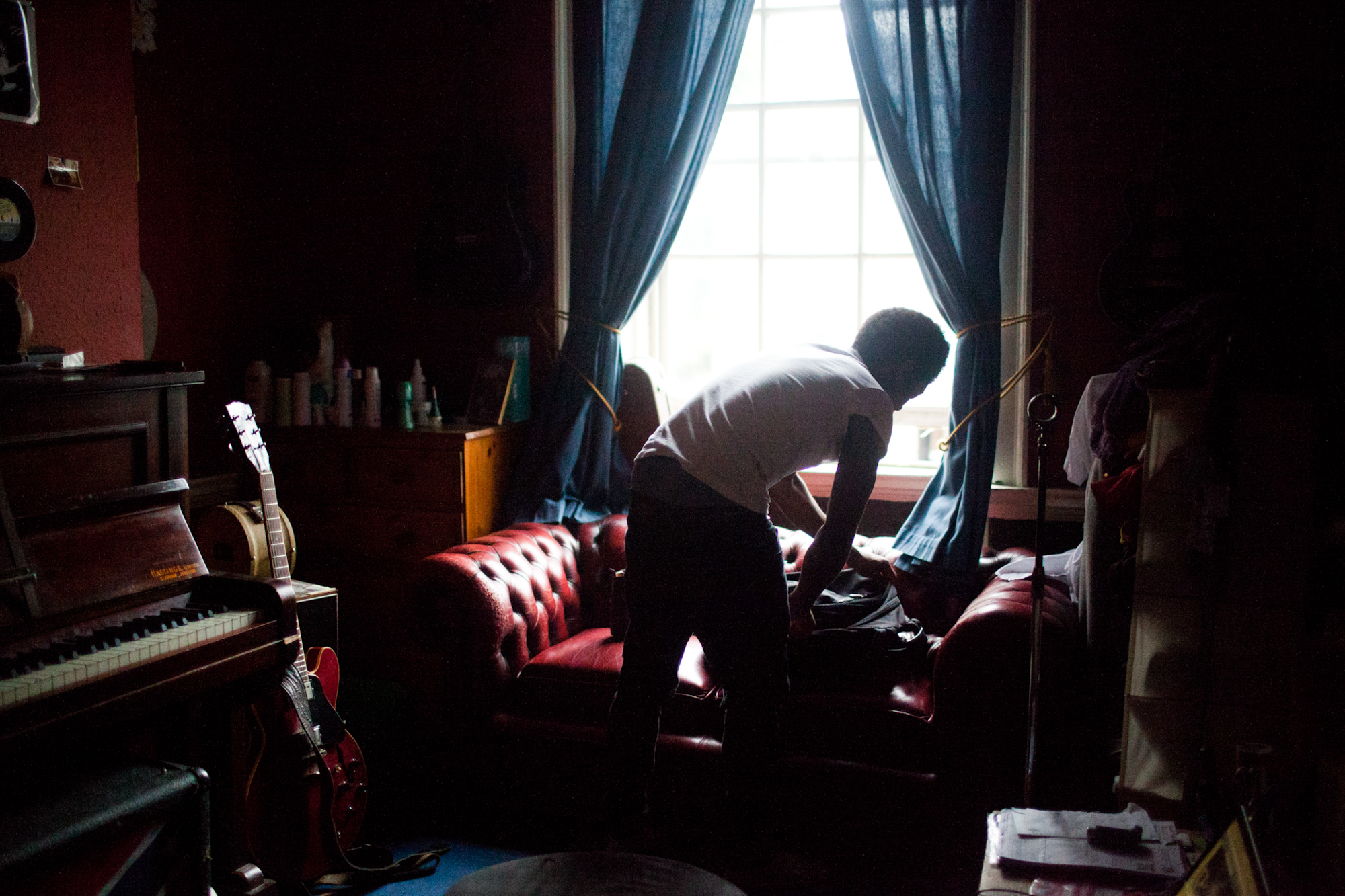 Feature about Bobby Anderson and his Band Yes Rebels.Portrait of Bobby Anderson at home. Photos: Evi Lemberger